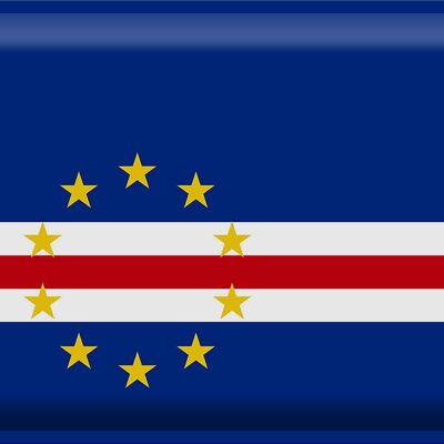 Blechschild Flagge Kap Verde 40x30cm Flag of Cape Verde