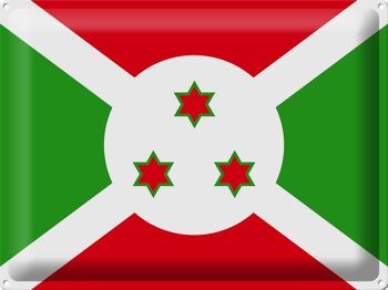 Signe en étain Drapeau du Burundi 40x30cm Drapeau du Burundi 1