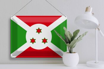 Signe en étain Drapeau du Burundi 40x30cm Drapeau du Burundi 3