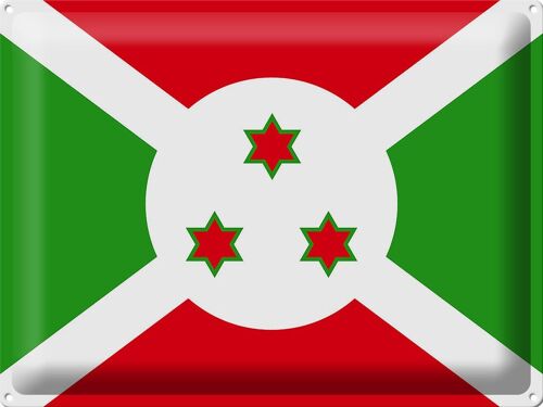 Blechschild Flagge Burundi 40x30cm Flag of Burundi