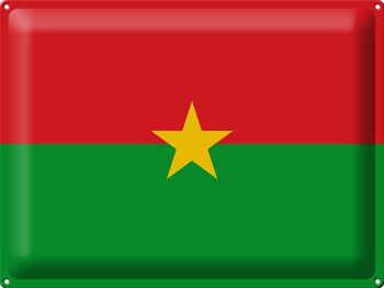 Signe en étain drapeau Burkina Faso 40x30cm drapeau Burkina Faso 1
