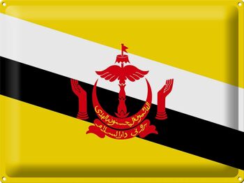Signe en étain drapeau Brunei 40x30cm drapeau de Brunei 1