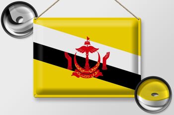 Signe en étain drapeau Brunei 40x30cm drapeau de Brunei 2