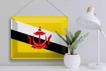 Signe en étain drapeau Brunei 40x30cm drapeau de Brunei 3