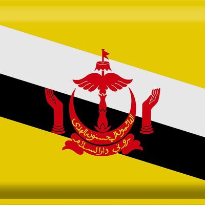 Blechschild Flagge Brunei 40x30cm Flag of Brunei