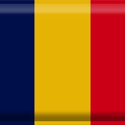 Cartel de chapa Bandera de Chad 40x30cm Bandera de Chad
