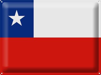 Signe en étain drapeau Chili 40x30cm drapeau du Chili 1