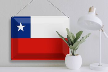 Signe en étain drapeau Chili 40x30cm drapeau du Chili 3