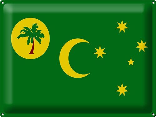 Blechschild Flagge Kokosinseln 40x30cm Flag Cocos Islands