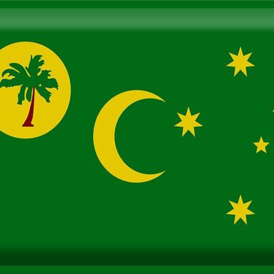 Cartel de chapa Bandera Islas Cocos 40x30cm Bandera Islas Cocos