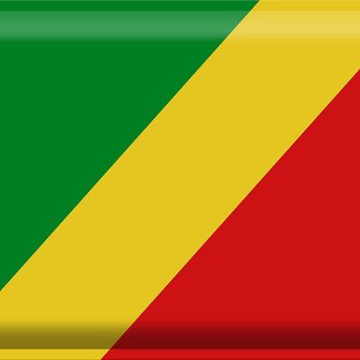 Blechschild Flagge Kongo 40x30cm Flag of the Congo