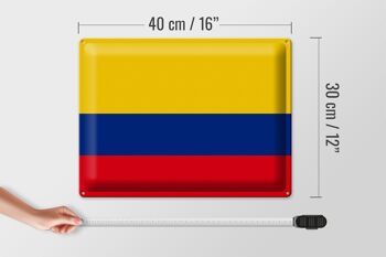 Signe en étain drapeau Colombie 40x30cm drapeau de la Colombie 4