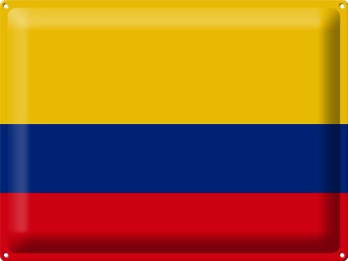 Blechschild Flagge Kolumbien 40x30cm Flag of Colombia