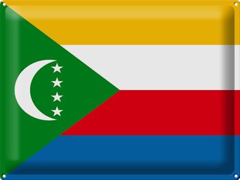 Signe en étain drapeau Comores 40x30cm drapeau des Comores 1