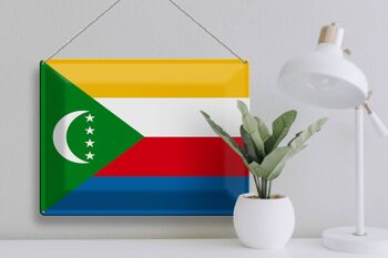 Signe en étain drapeau Comores 40x30cm drapeau des Comores 3