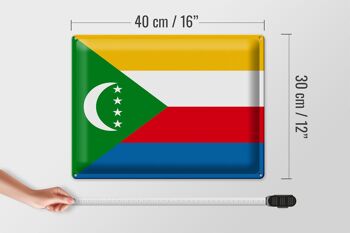 Signe en étain drapeau Comores 40x30cm drapeau des Comores 4