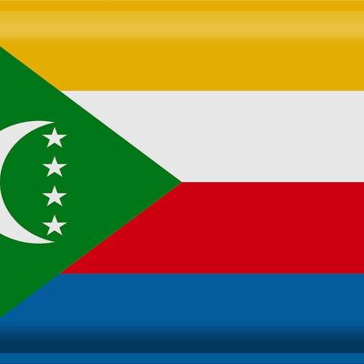 Targa in metallo Bandiera Comore 40x30 cm Bandiera delle Comore