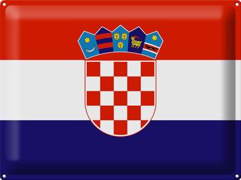 Drapeau de la Croatie en étain, 40x30cm, drapeau de la Croatie 1
