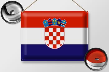 Drapeau de la Croatie en étain, 40x30cm, drapeau de la Croatie 2