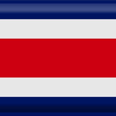 Drapeau en étain du Costa Rica, 40x30cm, drapeau du Costa Rica