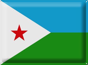 Signe en étain drapeau Djibouti 40x30cm drapeau de Djibouti 1