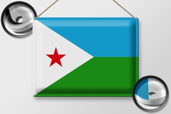 Signe en étain drapeau Djibouti 40x30cm drapeau de Djibouti 2