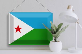 Signe en étain drapeau Djibouti 40x30cm drapeau de Djibouti 3