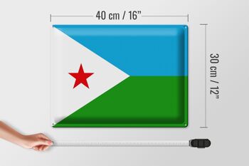 Signe en étain drapeau Djibouti 40x30cm drapeau de Djibouti 4