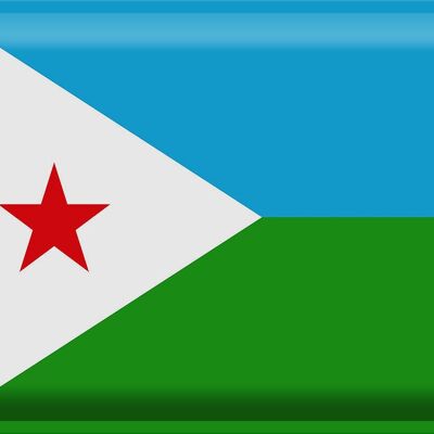 Cartel de chapa Bandera de Yibuti 40x30cm Bandera de Yibuti