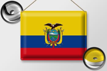Panneau métallique drapeau de l'équateur, 40x30cm, drapeau de l'équateur 2