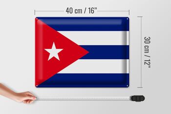 Signe en étain Drapeau de Cuba 40x30cm Drapeau de Cuba 4