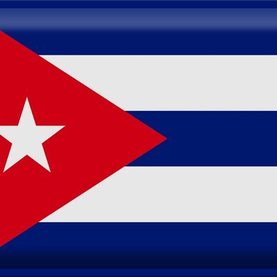 Cartel de chapa Bandera de Cuba 40x30cm Bandera de Cuba