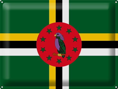 Blechschild Flagge Dominica 40x30cm Flag of Dominica