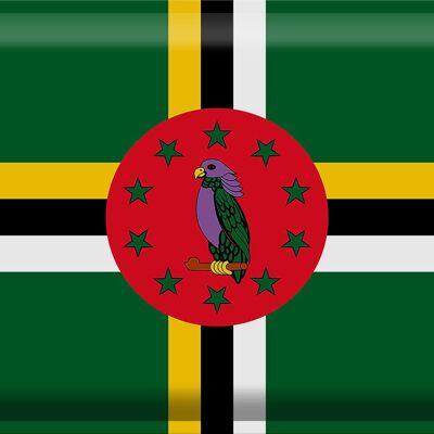 Cartel de chapa Bandera de Dominica 40x30cm Bandera de Dominica