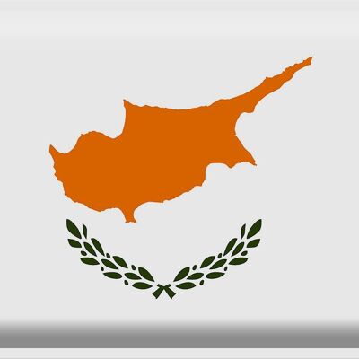 Targa in metallo Bandiera di Cipro 40x30 cm Bandiera di Cipro