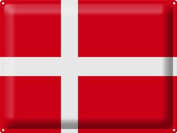Drapeau du Danemark en étain, 40x30cm, drapeau du Danemark 1