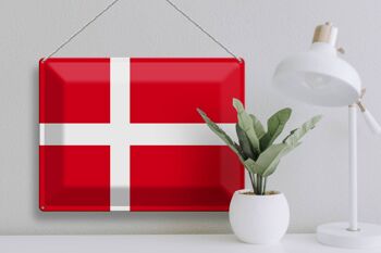 Drapeau du Danemark en étain, 40x30cm, drapeau du Danemark 3