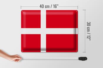 Drapeau du Danemark en étain, 40x30cm, drapeau du Danemark 4