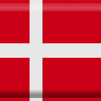 Targa in metallo Bandiera Danimarca 40x30 cm Bandiera della Danimarca