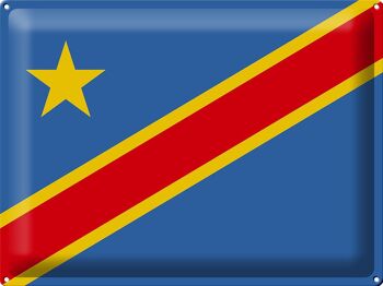 Drapeau en tôle RD Congo 40x30cm, drapeau Congo démocratique 1