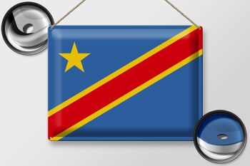 Drapeau en tôle RD Congo 40x30cm, drapeau Congo démocratique 2