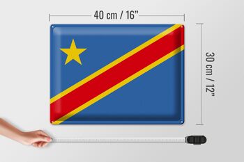 Drapeau en tôle RD Congo 40x30cm, drapeau Congo démocratique 4