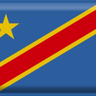 Targa in metallo bandiera DR Congo 40x30cm Bandiera democratica del Congo