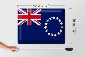 Drapeau des îles Cook en étain, 40x30cm, drapeau des îles Cook 4