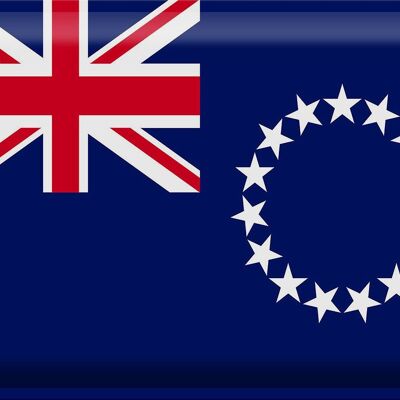 Blechschild Flagge Cookinseln 40x30cm Flag of Cook Islands