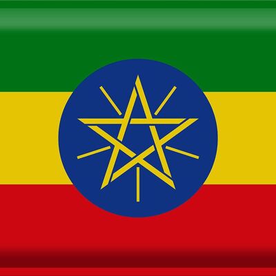 Targa in metallo Bandiera Etiopia 40x30 cm Bandiera dell'Etiopia