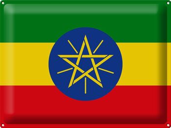 Panneau métallique drapeau éthiopien 40x30cm, drapeau de l'éthiopie 1