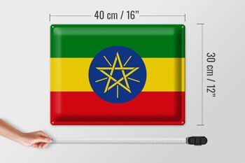 Panneau métallique drapeau éthiopien 40x30cm, drapeau de l'éthiopie 4