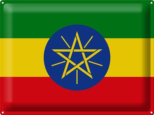 Blechschild Flagge Äthiopien 40x30cm Flag of Ethiopia