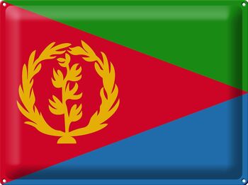 Signe en étain drapeau de l'Érythrée 40x30cm, drapeau de l'érythrée 1